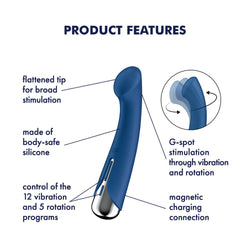 Satisfyer Spinning G-Spot 1 - Blue 16.5 cm Rechargeable Rotating Vibrator