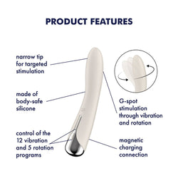 Satisfyer Spinning Vibe 1 - Beige 17.8 cm Rechargeable Rotating Vibrator