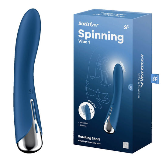 Satisfyer Spinning Vibe 1 - Blue 17.8 cm USB Rechargeable Rotating Vibrator