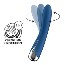 Satisfyer Spinning Vibe 1 - Blue 17.8 cm USB Rechargeable Rotating Vibrator