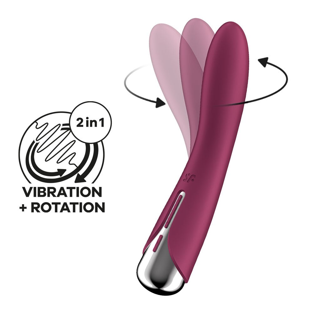 Satisfyer Spinning Vibe 1 - Red 17.8 cm USB Rechargeable Rotating Vibrator