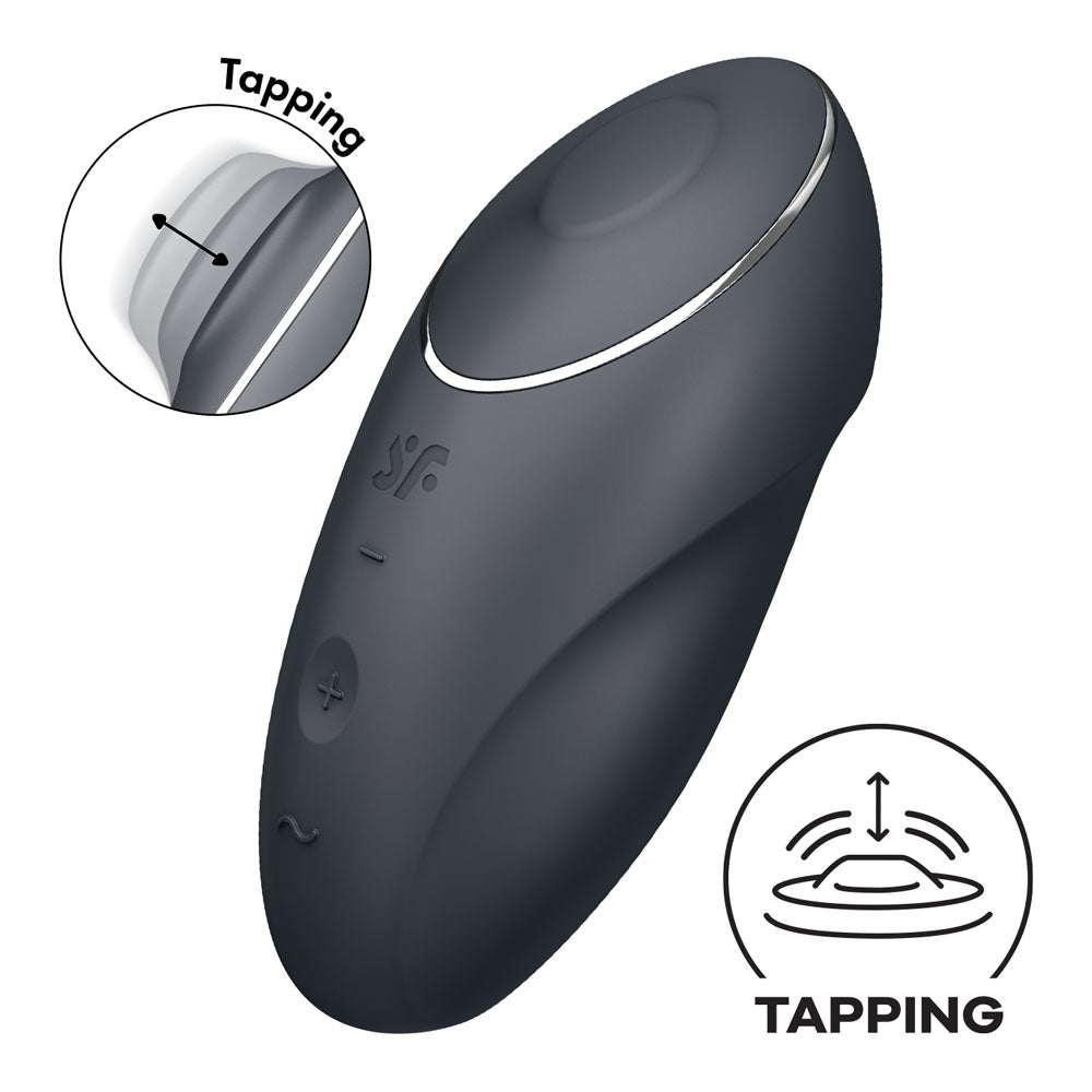 Satisfyer Tap & Climax 1 - Grey USB Rechargeable Pulsing Stimulator