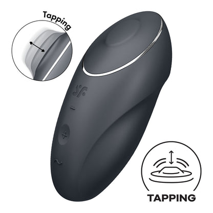 Satisfyer Tap & Climax 1 - Grey USB Rechargeable Pulsing Stimulator