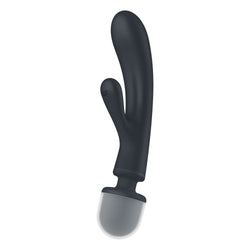 Satisfyer Triple Lover - Grey USB Rechargeable Rabbit Vibrator and Massage Wand