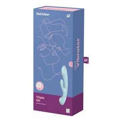 Satisfyer Triple Oh - Light Blue USB Rechargeable Rabbit Vibrator