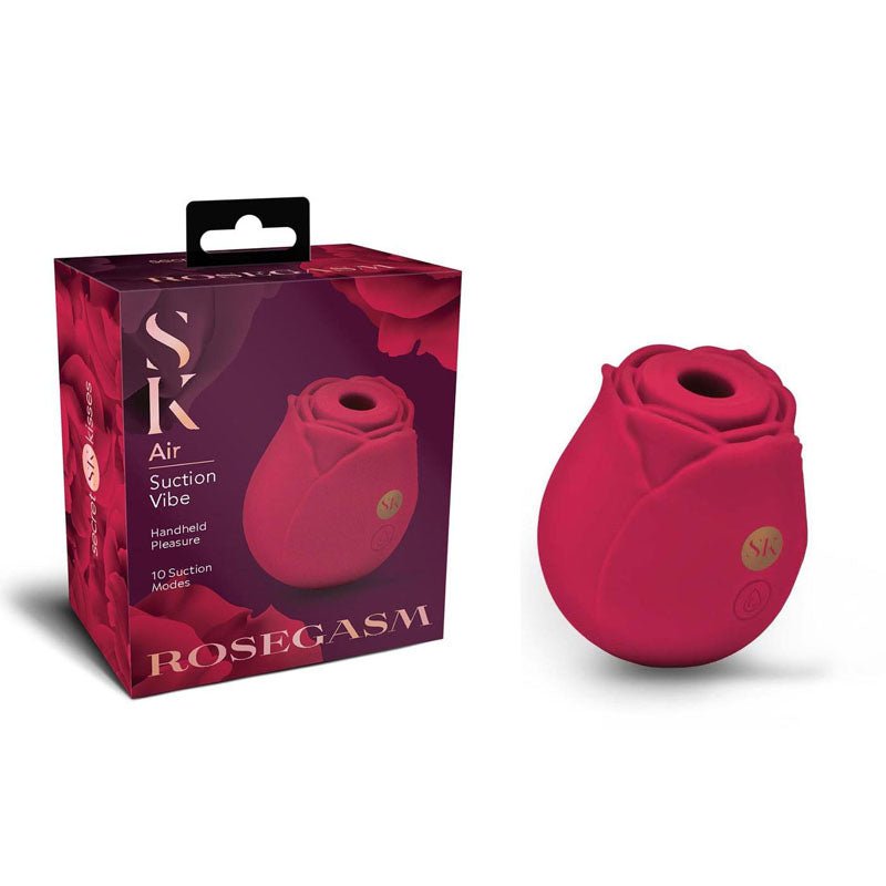 Secret Kisses ROSEGASM AIR - Rose Red USB Rechargeable Air Pulsation Stimulator