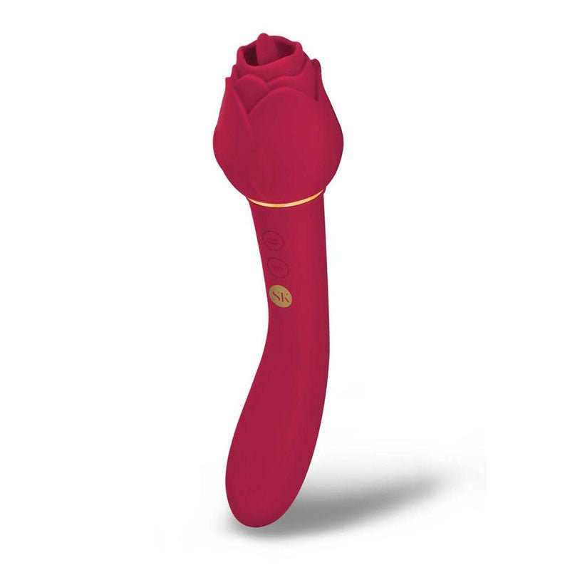 Secret Kisses ROSEGASM LINGO - Rose 20.3 cm Dual Vibrator & Flicking Stimulator