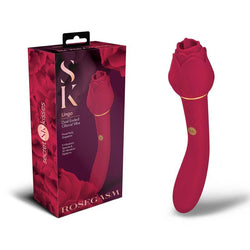 Secret Kisses ROSEGASM LINGO - Rose 20.3 cm Dual Vibrator & Flicking Stimulator