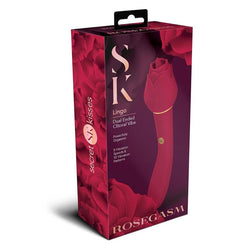 Secret Kisses ROSEGASM LINGO - Rose 20.3 cm Dual Vibrator & Flicking Stimulator