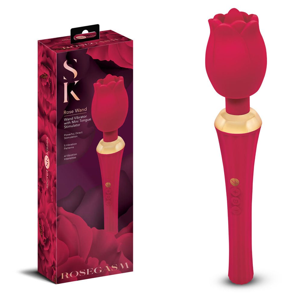 Secret Kisses Rosegasm Rose Wand Rose Red 30.5 cm Massager Wand