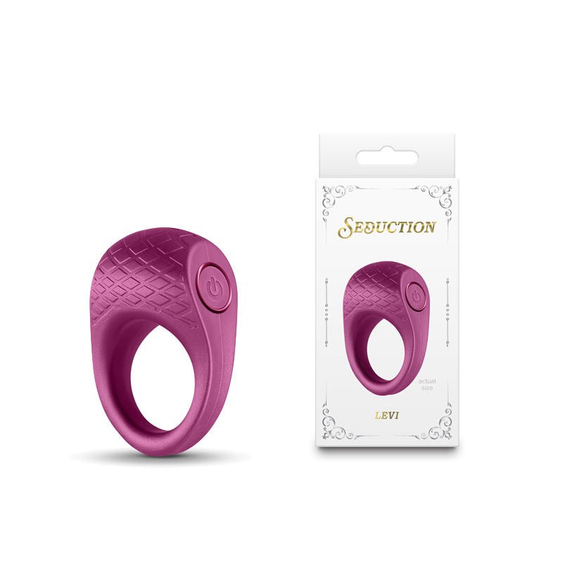 Seduction - Levi - Metallic Burgundy USB Rechargeable Vibrating Cock Ring