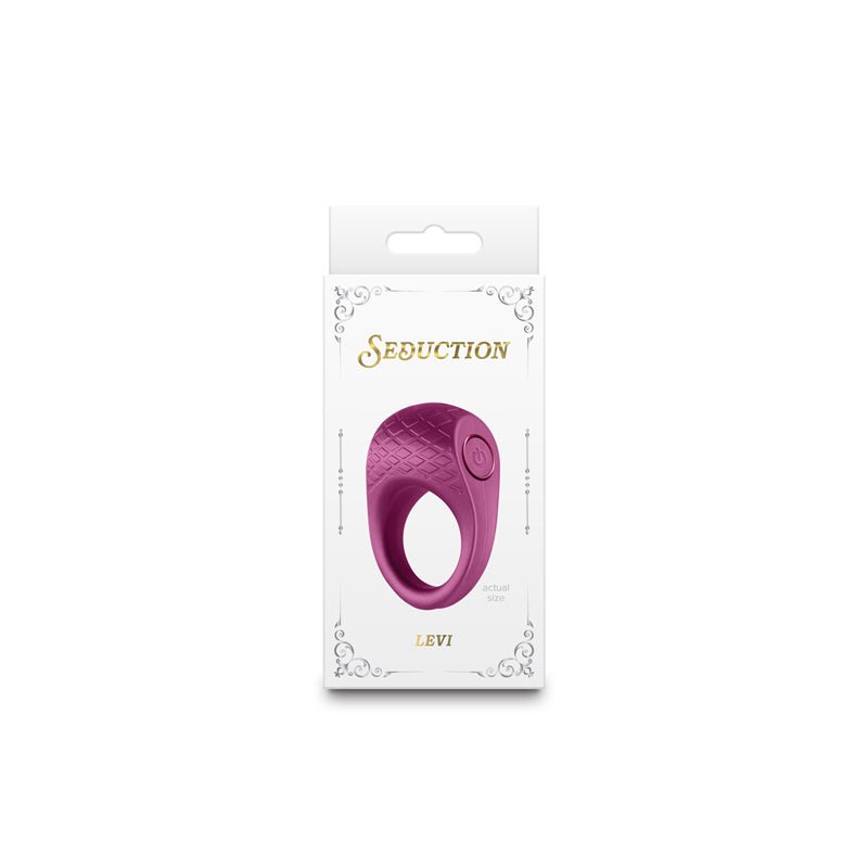 Seduction - Levi - Metallic Burgundy USB Rechargeable Vibrating Cock Ring