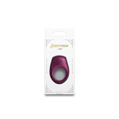 Seduction - Levi - Metallic Burgundy USB Rechargeable Vibrating Cock Ring