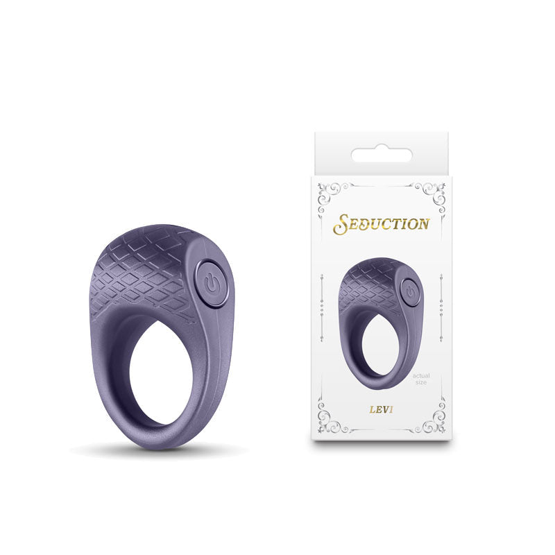 Seduction - Levi - Metallic Grey USB Rechargeable Vibrating Cock Ring