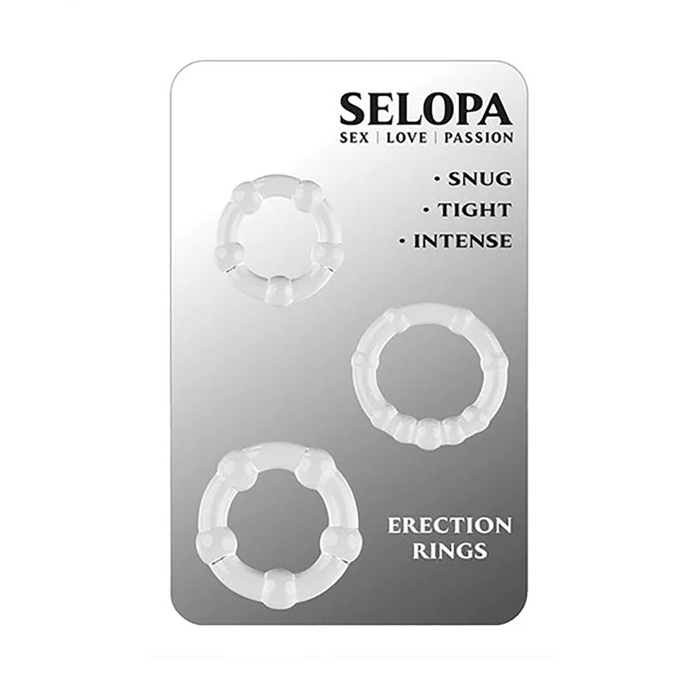 Selopa ERECTION RINGS Clear Cock Rings - Set of 3