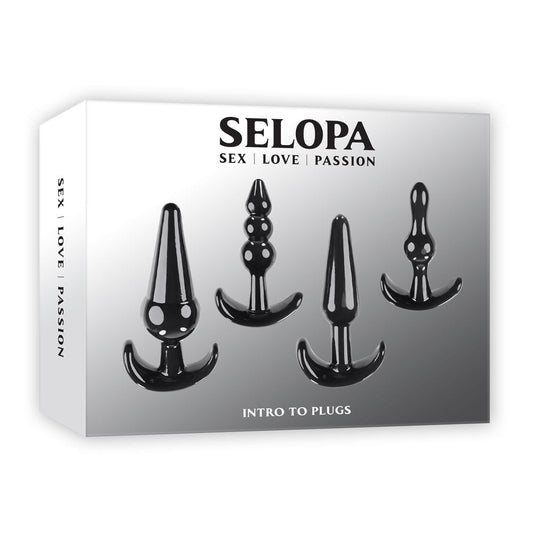 Selopa INTRO TO PLUGS Black Butt Plugs - Set of 4