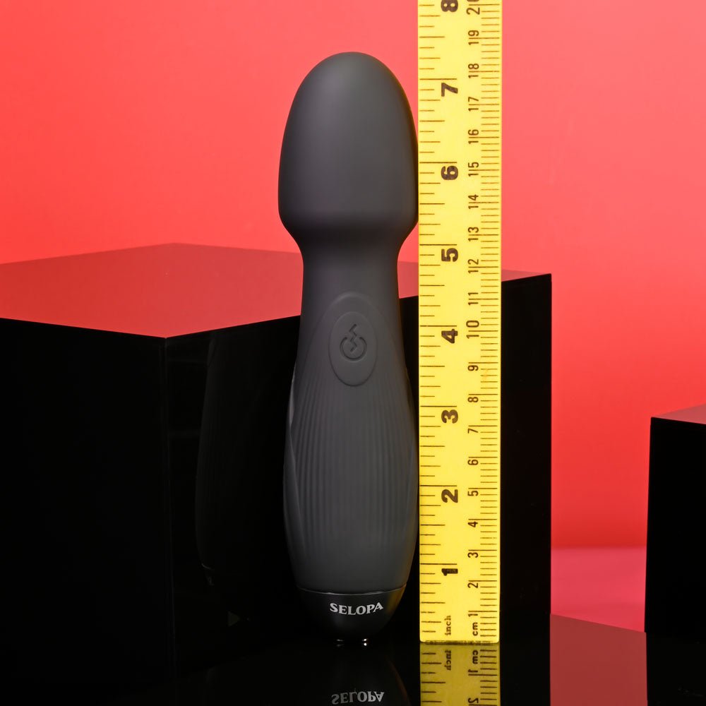 Selopa POWER TRIP Black 18.8 cm USB Rechargeable Massage Wand