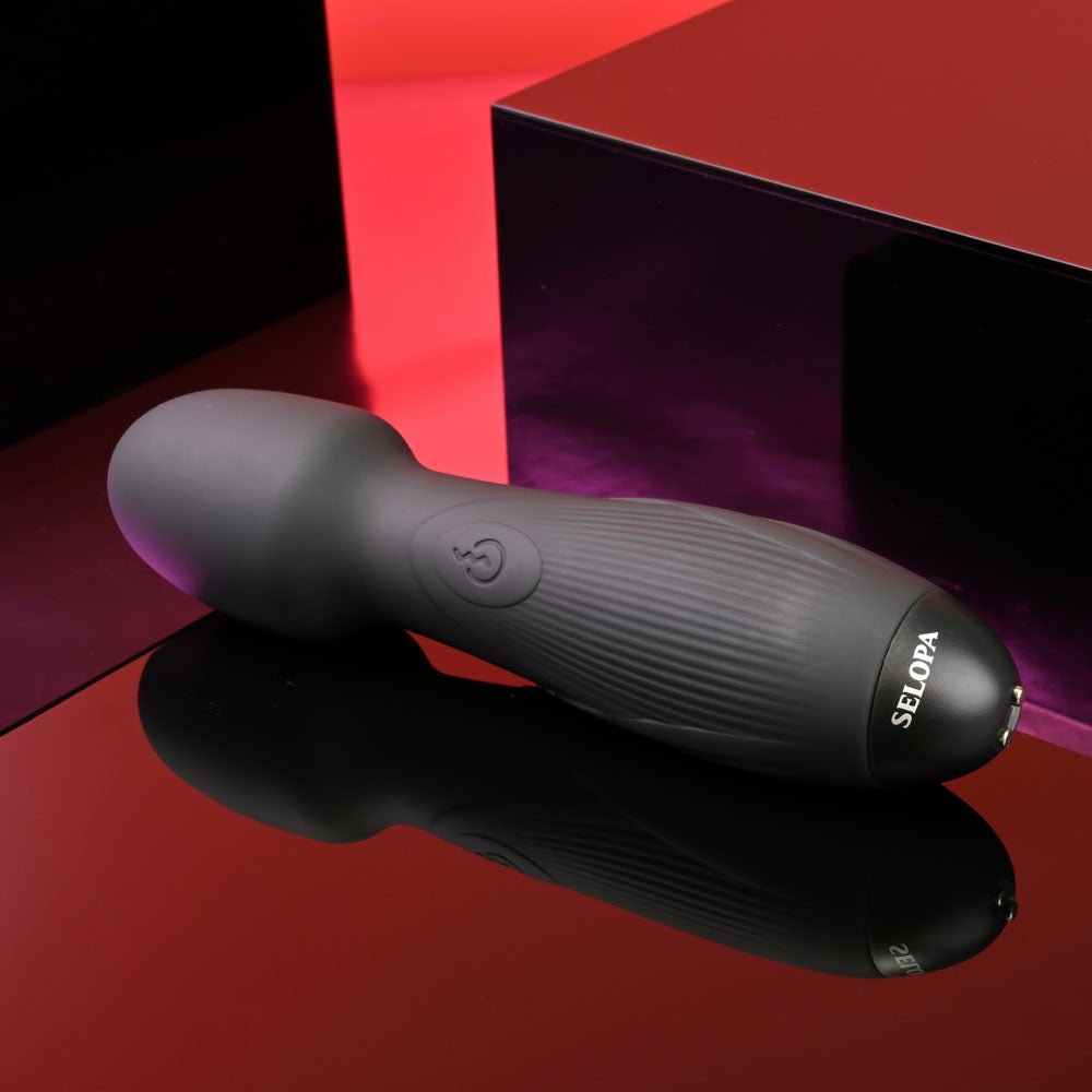 Selopa POWER TRIP Black 18.8 cm USB Rechargeable Massage Wand