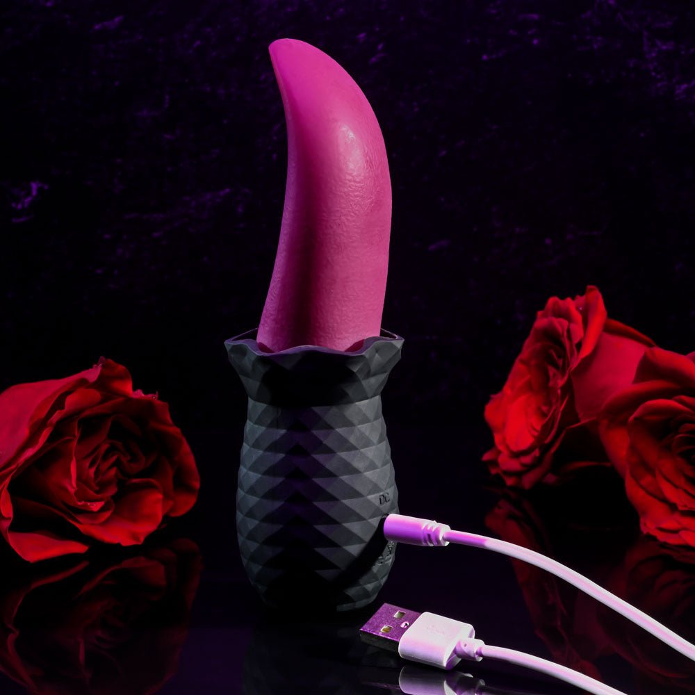 Selopa TONGUE TEASER Pink/Black Rechargeable Vibrating Tongue Stimulator