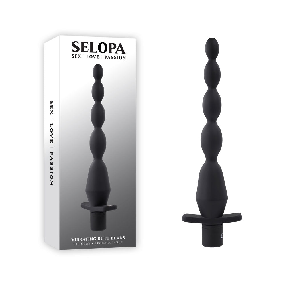 Selopa VIBRATING BUTT BEADS Black 22 cm Rechargeable Vibrating Anal Beads