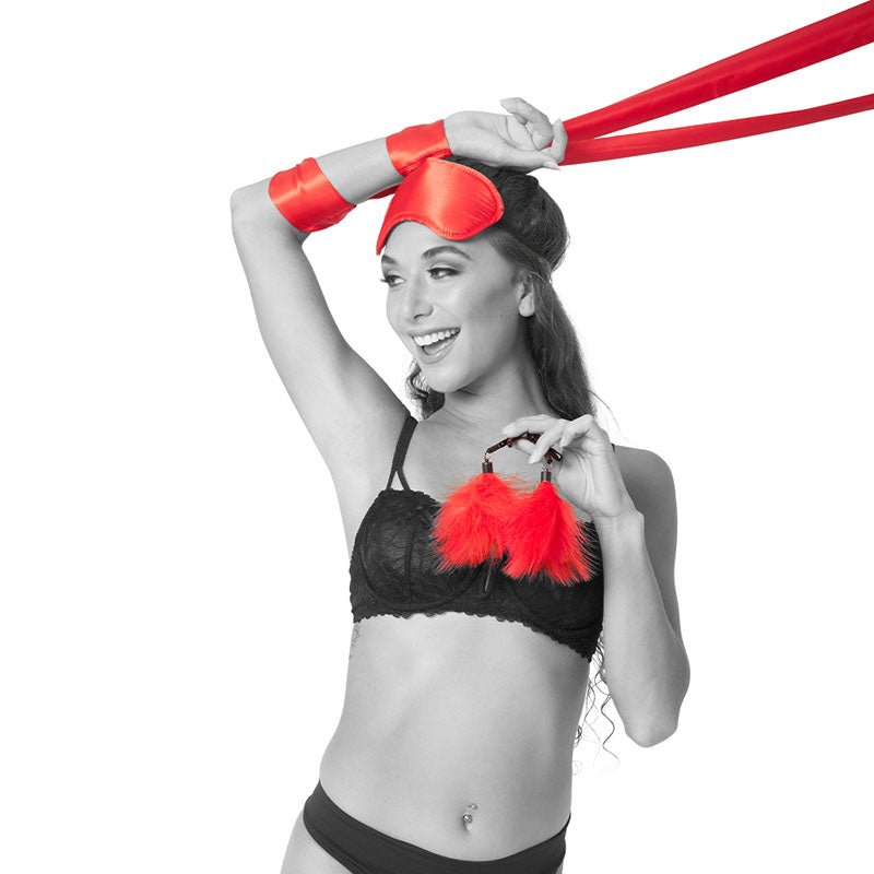 Sex & Mischief Amor Bondage Beginner Kit Red - 5 Piece Set