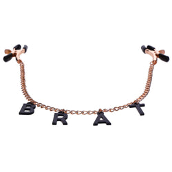 Sex & Mischief Brat Charmed Nipple Clamps Rose Gold with 45 cm Chain