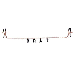 Sex & Mischief Brat Charmed Nipple Clamps Rose Gold with 45 cm Chain