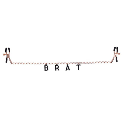 Sex & Mischief Brat Charmed Nipple Clamps Rose Gold with 45 cm Chain