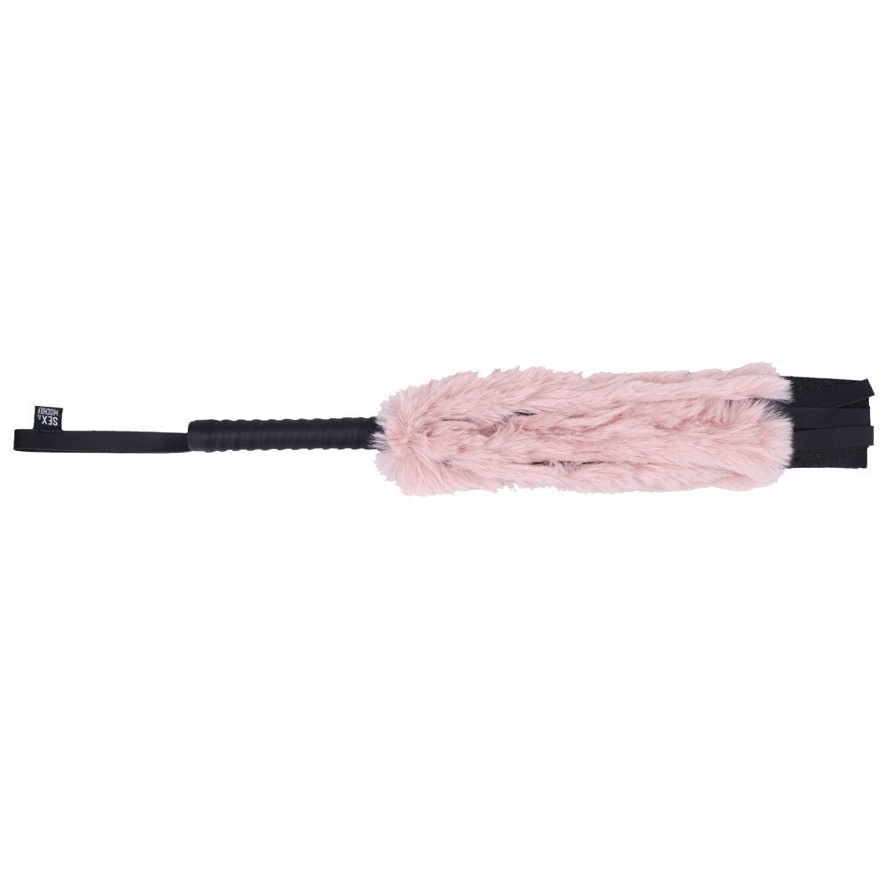 Sex & Mischief Brat Faux Fur Flogger Black/Pink 50 cm Whip