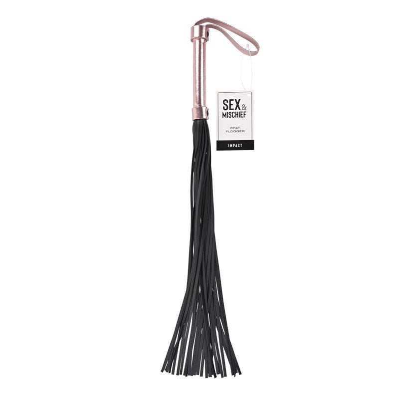 Sex & Mischief Brat Flogger Rose Gold/Black