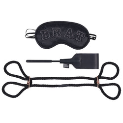 Sex & Mischief Knotty Brat Kit Black Bondage Kit - 3 Piece Set