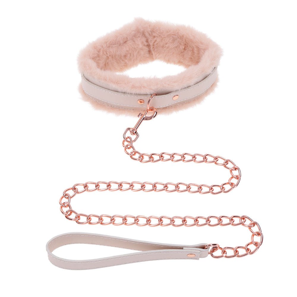 Sex & Mischief Peaches n CreaMe Fur Collar & Leash Peach Restraint