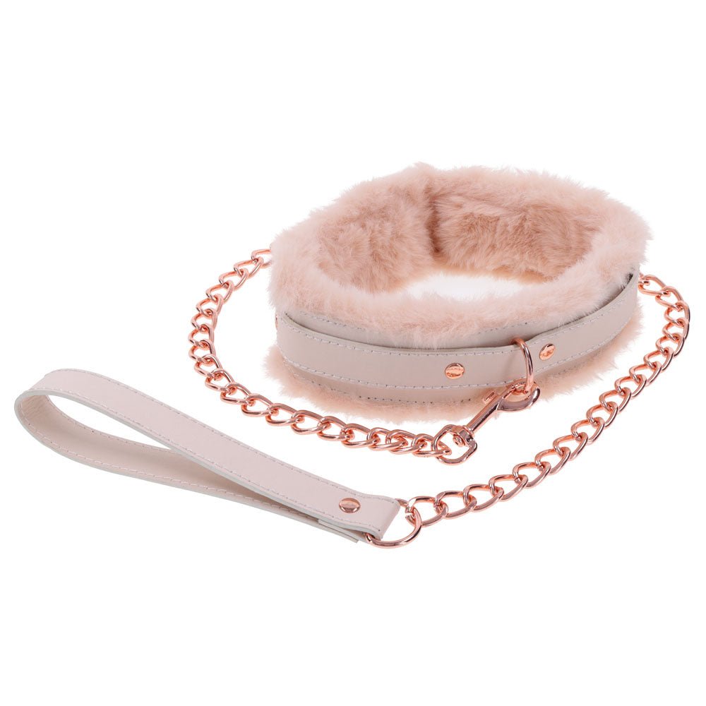 Sex & Mischief Peaches n CreaMe Fur Collar & Leash Peach Restraint