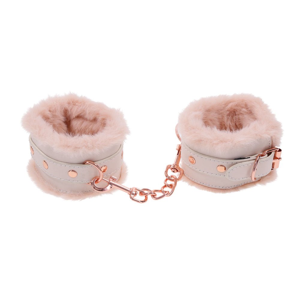 Sex & Mischief Peaches n CreaMe Fur Handcuffs Peach Restraints