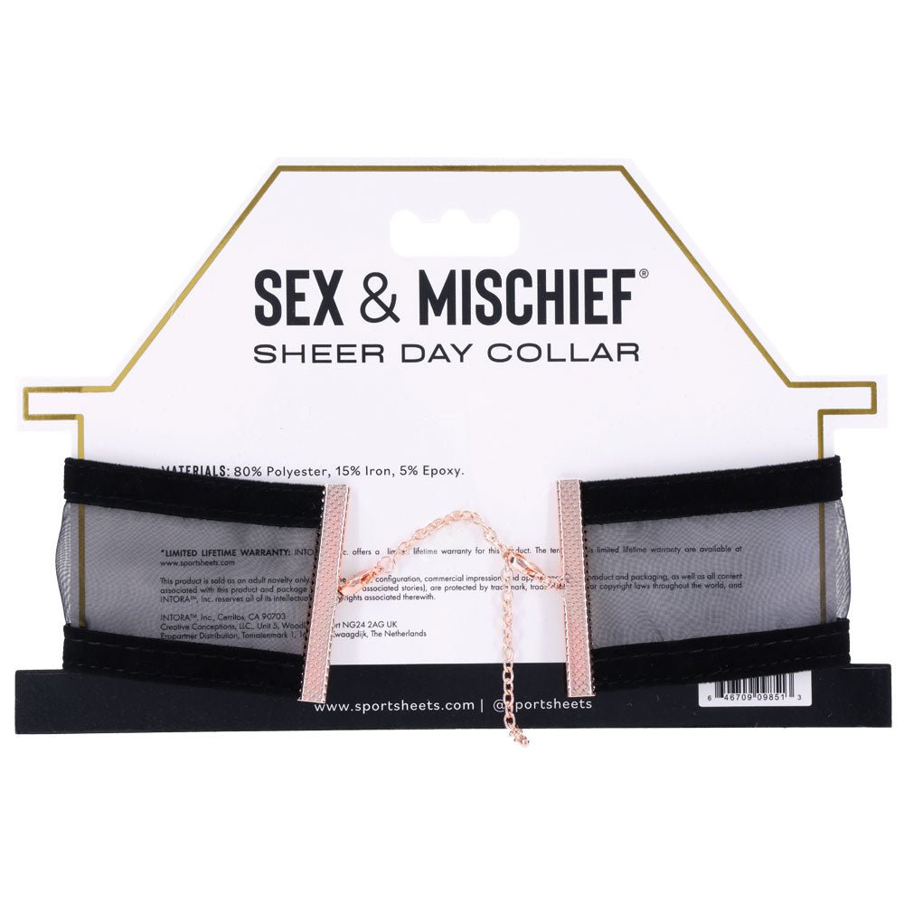 Sex & Mischief Sheer Day Collar Black