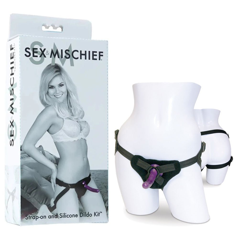 Sex & Mischief Strap - On & Silicone Dildo Kit