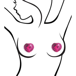 Sexy AF - Nipple Couture Pink Hearts - Sequin Reuseable Nipple Pasties