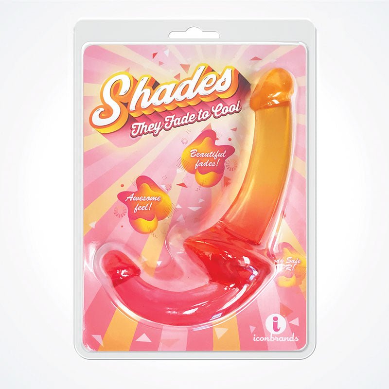 Shades 9.5'' Strapless Double Dong - Pink Orange