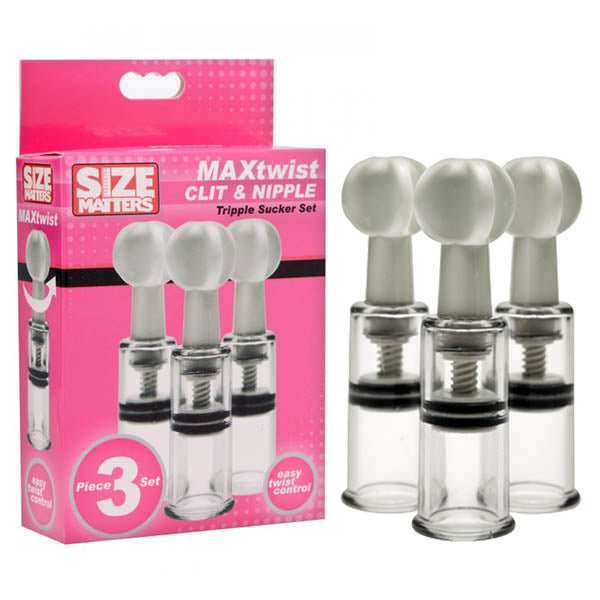 Size Matters Max Twist Clit & Nipple Tripple Sucker Set - Set of 3