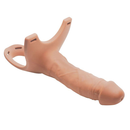 Size Matters Silicone Dildo Strap - On - Flesh 15.2 cm Hollow Strap - On