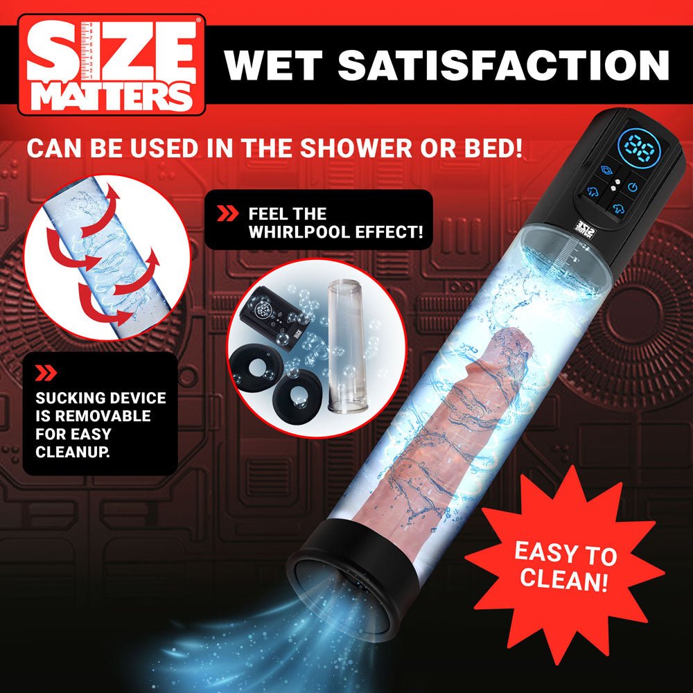 Size Matters Sucking Penis Pump Clear USB Rechargeable