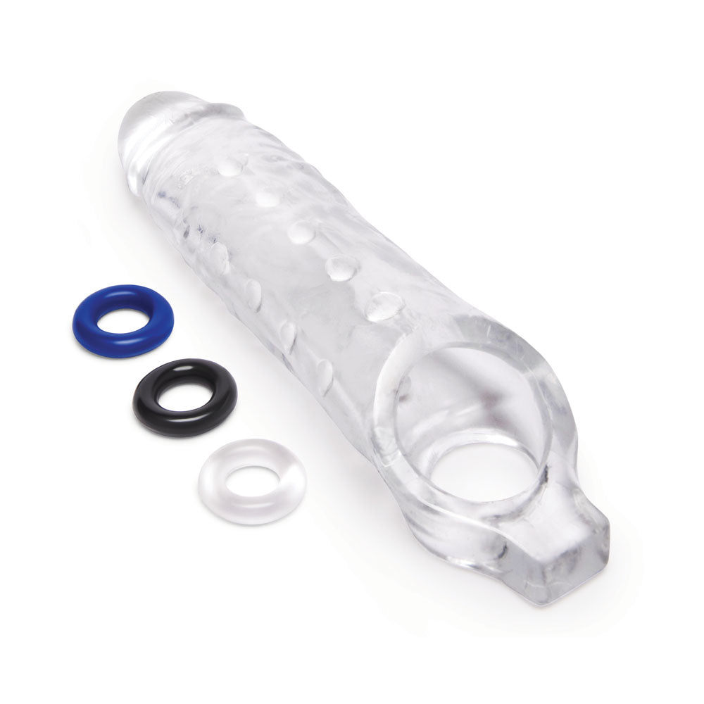 Size Up 1 Inch See-Thru Stretch Penis Extender Clear 2.5 cm