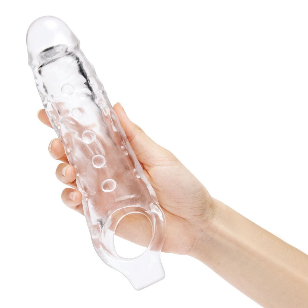 Size Up 1 Inch See-Thru Stretch Penis Extender Clear 2.5 cm