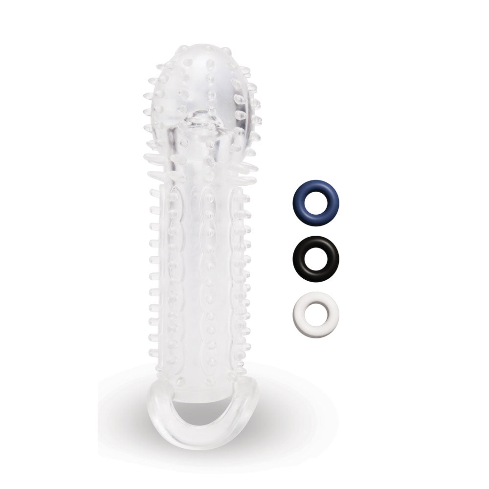 Size Up 1.5 Inch See - Thru Stretch Penis Extender Clear 3.8 cm