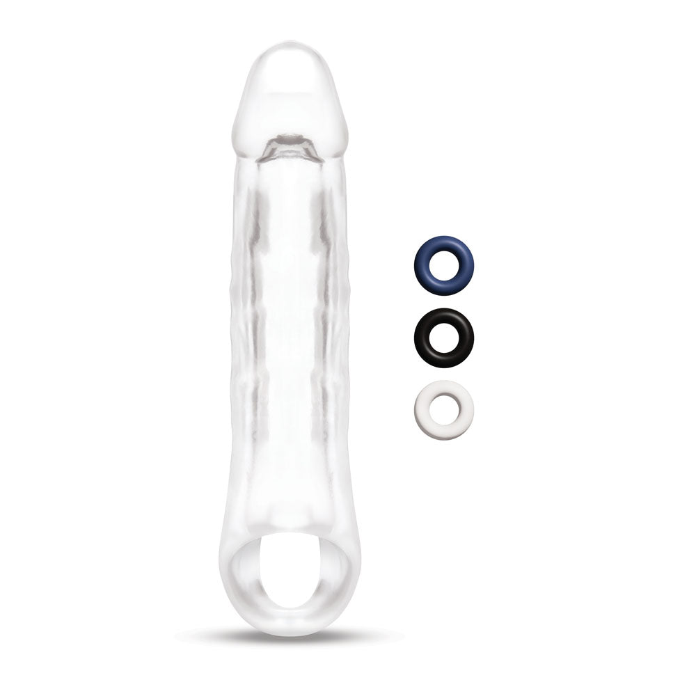 Size Up 2 Inch See - Thru Penis Extender with Ball Loop Clear 5 cm