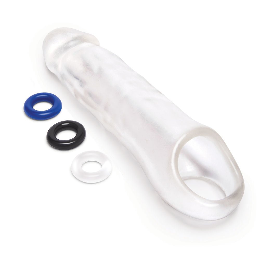 Size Up 3 Inch See-Thru Penis Extender with Ball Loop Clear 7.6 cm