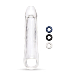 Size Up 3 Inch See-Thru Penis Extender with Ball Loop Clear 7.6 cm