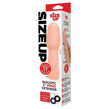 Size Up Realistic 2 Inch Penis Extender Flesh 5 cm