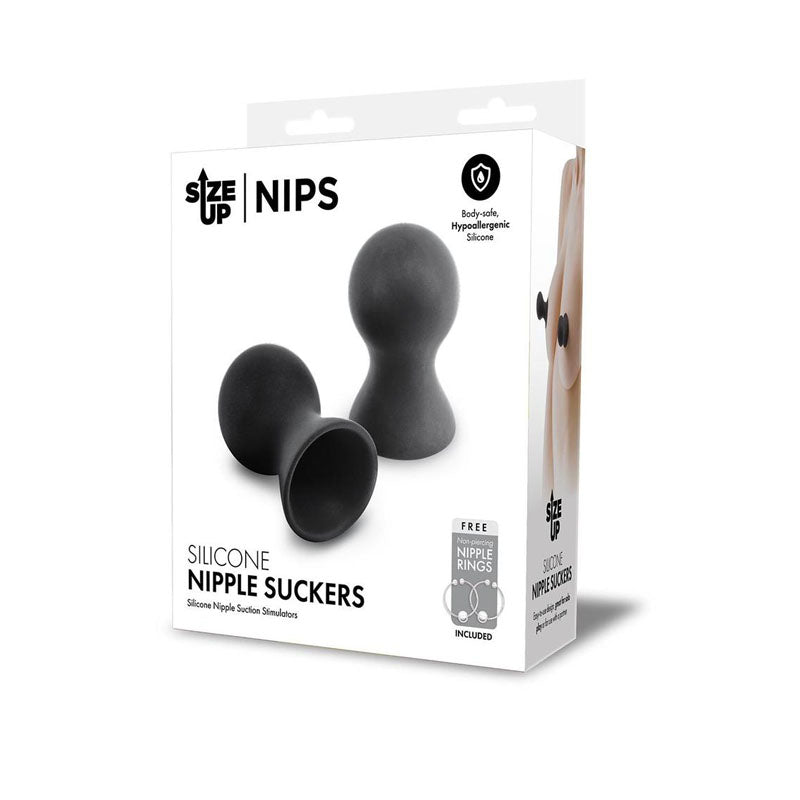 Size Up Silicone Nipple Suckers - Black - Set of 2