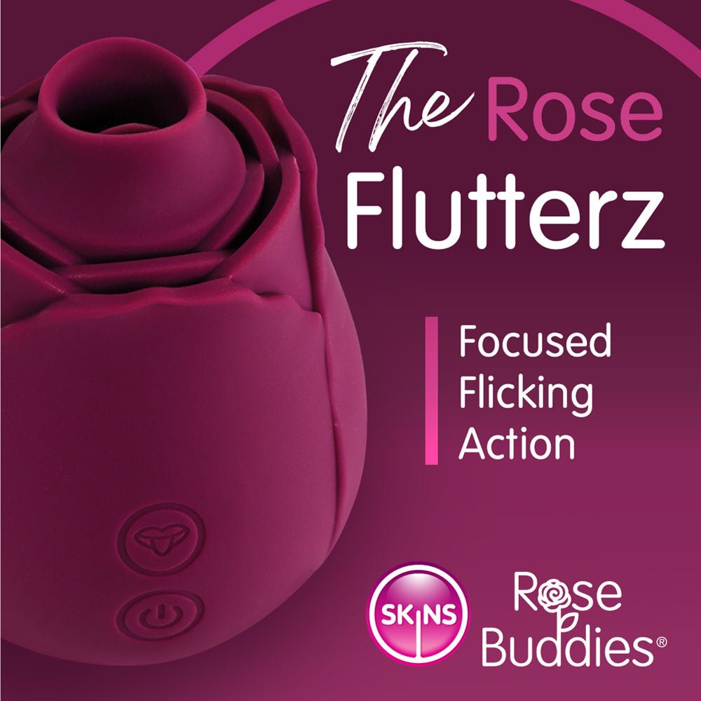 Skins Rose Buddies - The Rose Flutterz Purple Flicking Rose Stimulator